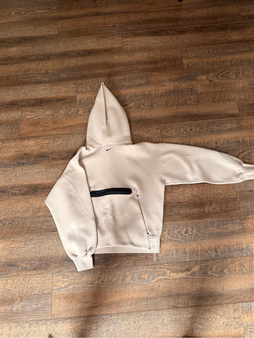 Nike Cream Hoodie with Black Zip Detail